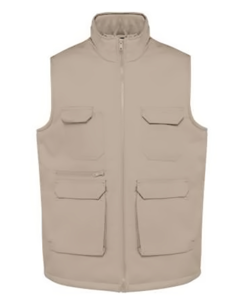 UNISEX PADDED MULTI-POCKET POLYCOTTON VEST - Image 2