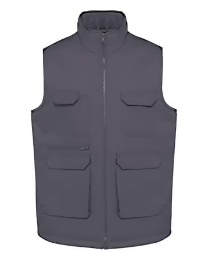 UNISEX PADDED MULTI-POCKET POLYCOTTON VEST - Image 4